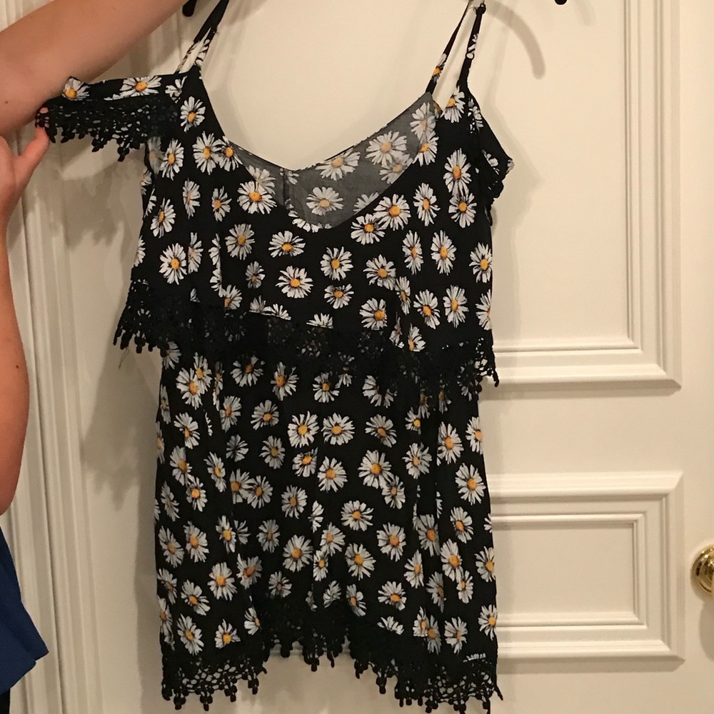 Sunflower print Dress from LF. Cold shoulder